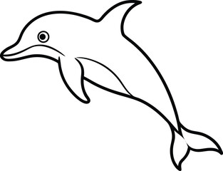 Fototapeta premium dolphin icon line art vector illustration on transparent background