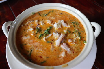 food crab curry with coconut milk 