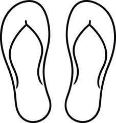 flip flops prints icon line art vector illustration on transparent background