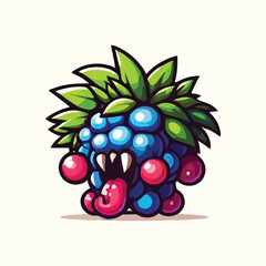 vector style cute unique undead monster mascot illustration