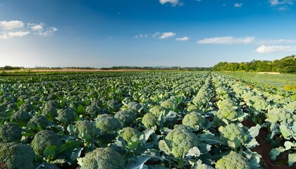 green broccoli plants thriving in the crop field