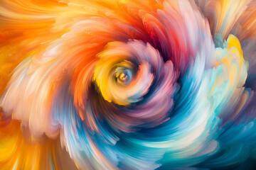 Colorful swirls of rainbow colors swirling in an endless spiral, creating a mesmerizing background with vibrant hues
