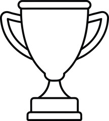 gold trophy cup icon line art vector illustration on transparent background