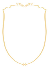 Minimalist frame with soft curves and tiny bow accents, ideal for elegant invitations, notes, or feminine journaling designs in gold champagne yellow
