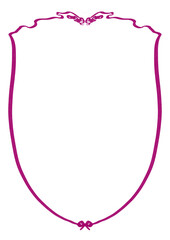 Minimalist frame with soft curves and tiny bow accents, ideal for elegant invitations, notes, or feminine journaling designs in pink violet