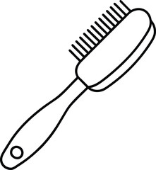 hairbrush icon line art vector illustration on transparent background