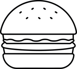 hamburger icon line art vector illustration on transparent background
