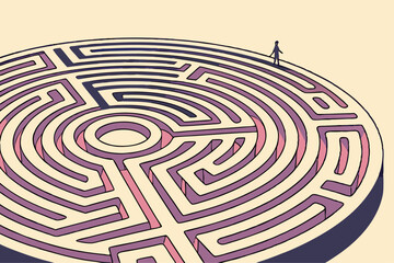 vector-of-an-abstract-labyrinth-with-intricate-pat