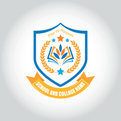 School education badge logo design vector template