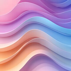Abstract Pastel Wave Background Design Soft Color Gradient Curves