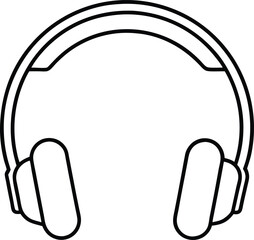 headphones icon line art vector illustration on transparent background