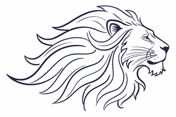 vector-of-a-single-line-portrait-of-a-lion-with-a-