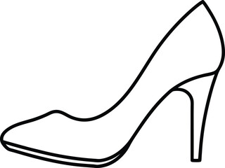 heel shoes icon line art vector illustration on transparent background