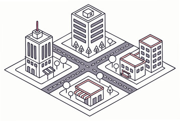 --geometric-vector-of-a-city-grid-with-isometric-b