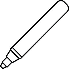 highlighter stick icon line art vector illustration on transparent background