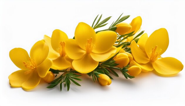 spanish broom flowers rush or weaver s broom isolated on white spartium junceum