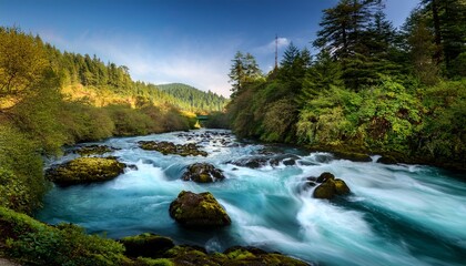 south umpqua river converging cascading streams
