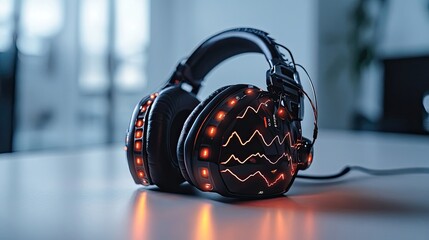 EEG headset monitoring brain waves in real time