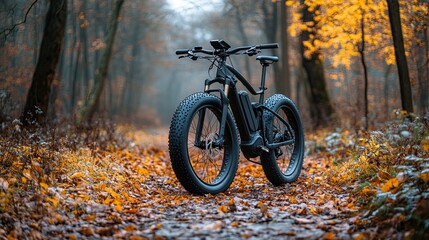 Electric bikes charging in a forest setting 
