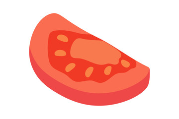 Tomato in section - hand-drawn vector illustration