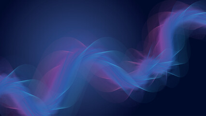 Abstract glowing wave lines on blue background. Dynamic wave pattern. Modern flowing wavy lines. Futuristic technology concept.