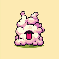 vector style cute unique undead monster mascot illustration