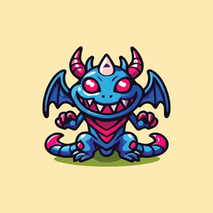 vector style cute unique undead monster mascot illustration
