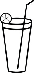 lemonade glass icon line art vector illustration on transparent background
