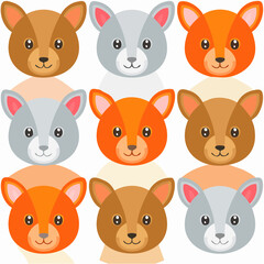 Fototapeta premium Animal Faces