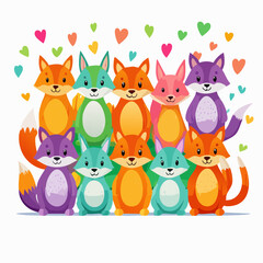 Naklejka premium Animal Faces