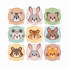 Fototapeta premium Animal Faces
