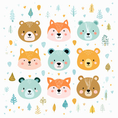 Fototapeta premium Animal Faces