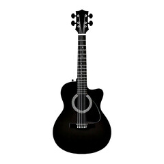 Obraz premium Guitar Vector Silhouette Isolate White Background 