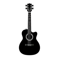 Naklejka premium Guitar Vector Silhouette Isolate White Background 
