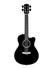 Fototapeta premium Guitar Vector Silhouette Isolate White Background 