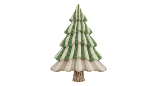 Isolated Striped Christmas Tree