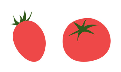Set of two tomatoes of different shapes