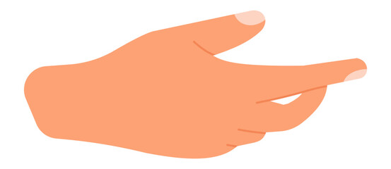 Cartoon hand pointing with an extended index finger, directed forward against a clean white background, featuring a minimalist and illustrative design style