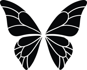 monarch butterfly icon black silhouette vector illustration on transparent background
