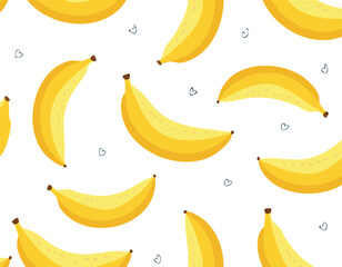 seamless yellow banana pattern. Trendy hand drawn texture. Modern abstract design for paper, cover, fabric.collage, colourful, draw, funky, mature, print, repeat, textile, trendy, crop, drawnVector 