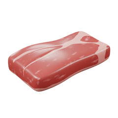 Raw Pink Meat Steak on Transparent Background