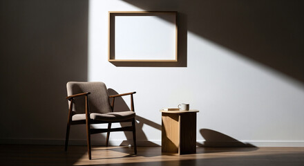 Minimal Room Interior Design Empty Space Furniture Blank Frame