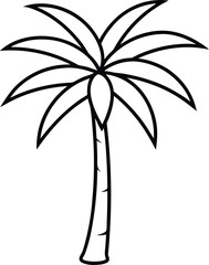 Obraz premium palm tree icon line art vector illustration on transparent background