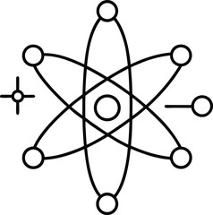 physics equations icon line art vector illustration on transparent background