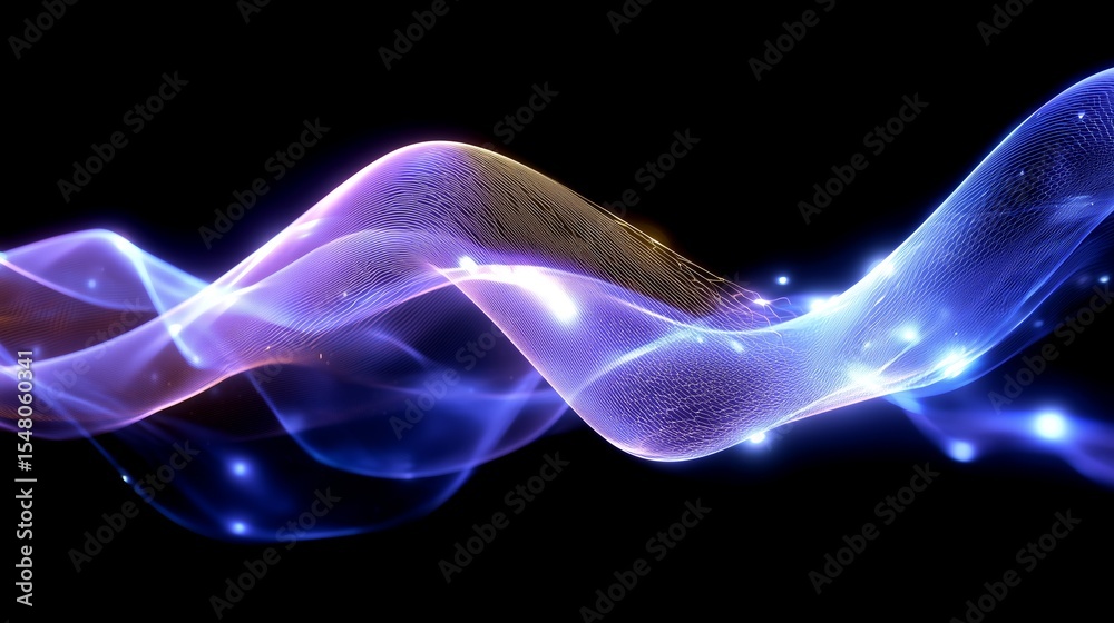Poster colorful abstract waves create a dynamic visual experience in a dark background