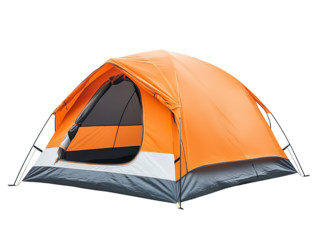 Pink Dome Family Camping Tent with Open Door and Bedding