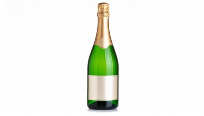 Green Bottle Sparkling Wine Mockup, Beverage, Celebration , alcohol, drink