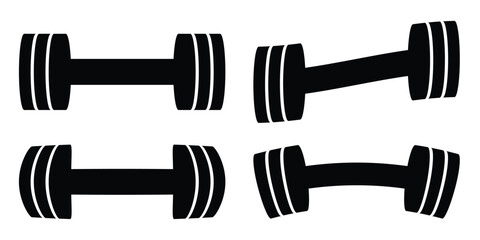 Vintage Fitness Icon Set – Gym Equipment, Workout, Weight Training  Healthy Lifestyle Vector  illustration.