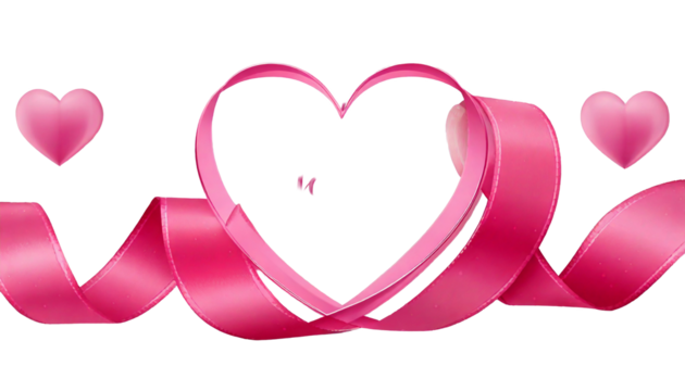 Happy mother's day 3d realistic background illustration with pink heart shaped ribbon 