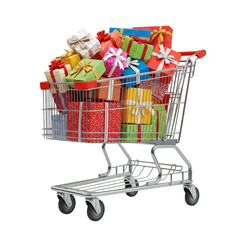 shopping cart with gifts
